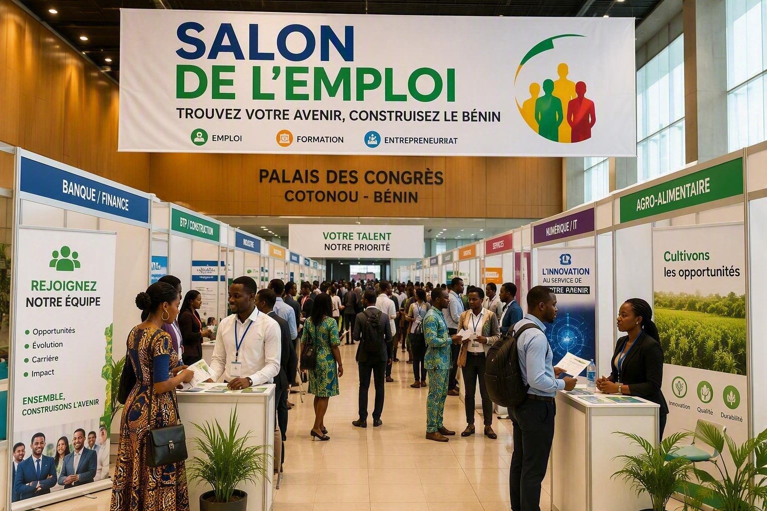 Visiteurs JOPAQQ TALENTS échangeant avec les exposants